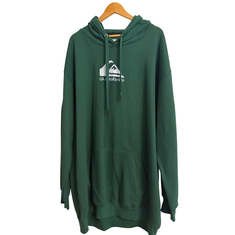 Quiksilver Mens Big & Tall Hoodie Green Logo Fleece Sweatshirt 3XLT New